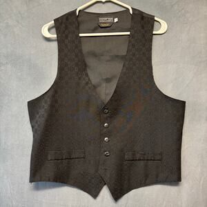 VTG Cotler Vest Made in USA Embossed Geometric Fancy Suit Office Wedding Club